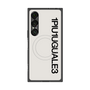 プレミアムスクエアケース with SnapMag［ 1PIU1UGUALE3 - ロゴ vertical - ホワイト ］