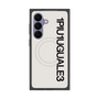 プレミアムスクエアケース with SnapMag［ 1PIU1UGUALE3 - ロゴ vertical - ホワイト ］