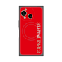 プレミアムスクエアケース with SnapMag［ SUPER PRIVATE - ロゴ - Red ］