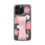 スリムプロテクションケース - STAND & RING RIBBON［ 内藤ルネ - RUNE Flower - Pink ］