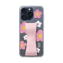 スリムプロテクションケース - STAND & RING RIBBON［ 内藤ルネ - RUNE Flower - Pink ］