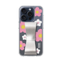 スリムプロテクションケース - STAND & RING RIBBON［ 内藤ルネ - RUNE Flower - Pink ］