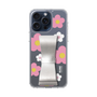 スリムプロテクションケース - STAND & RING RIBBON［ 内藤ルネ - RUNE Flower - Pink ］