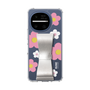 スリムプロテクションケース - STAND & RING RIBBON［ 内藤ルネ - RUNE Flower - Pink ］