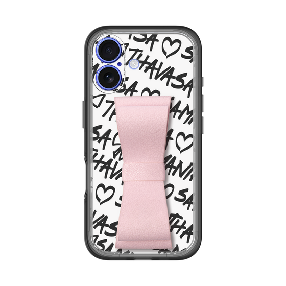 スリムプロテクションプレミアムケース - STAND & RING RIBBON［ Samantha Thavasa - スクリッタ - ホワイト ］