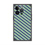 プレミアムパネル with MagSafe［ Small Stripe - Navy × Green ］