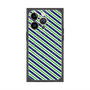 プレミアムパネル with MagSafe［ Small Stripe - Navy × Green ］