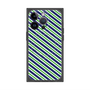 プレミアムパネル with MagSafe［ Small Stripe - Navy × Green ］