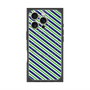 プレミアムパネル with MagSafe［ Small Stripe - Navy × Green ］