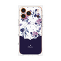プレミアムパネル with MagSafe［ ツインドットフラワー - Navy ］