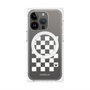 プレミアムパネル with MagSafe［ Racing checkered flag White - レーシングチェッカーフラッグ ホワイト ］