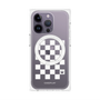 プレミアムパネル with MagSafe［ Racing checkered flag White - レーシングチェッカーフラッグ ホワイト ］