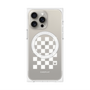 プレミアムパネル with MagSafe［ Racing checkered flag White - レーシングチェッカーフラッグ ホワイト ］
