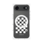 プレミアムパネル with MagSafe［ Racing checkered flag White - レーシングチェッカーフラッグ ホワイト ］