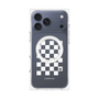 プレミアムパネル with MagSafe［ Racing checkered flag White - レーシングチェッカーフラッグ ホワイト ］