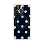 プレミアムパネル with MagSafe［ 水彩ドット・レトロカラー - Navy ］