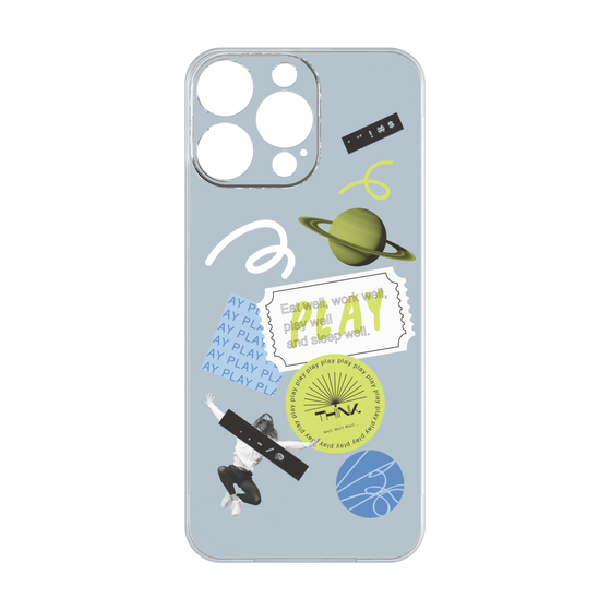 プレミアムパネル［ Playful sticker - Dusty Blue ］