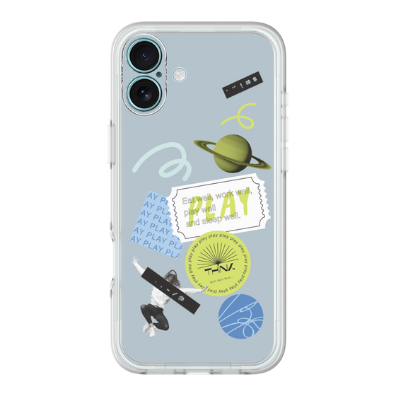 プレミアムパネル［ Playful sticker - Dusty Blue ］
