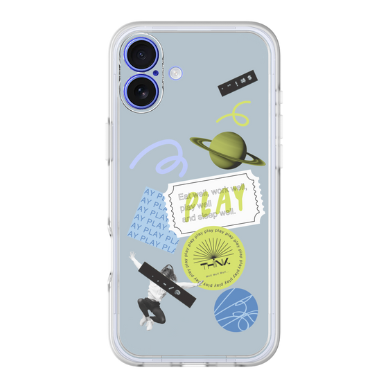 プレミアムパネル［ Playful sticker - Dusty Blue ］