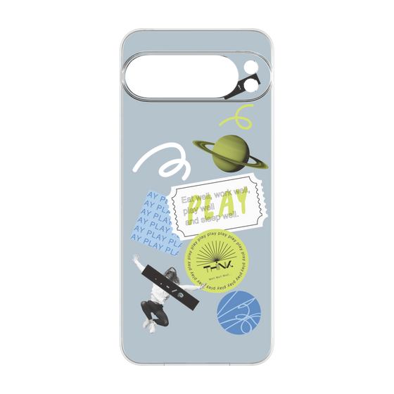 プレミアムパネル［ Playful sticker - Dusty Blue ］