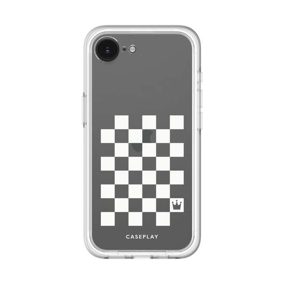 プレミアムパネル［ Racing checkered flag White - レーシングチェッカーフラッグ ホワイト ］