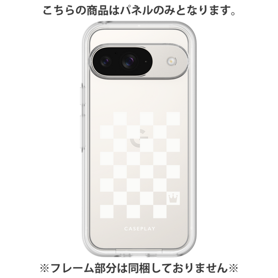プレミアムパネル［ Racing checkered flag White - レーシングチェッカーフラッグ ホワイト ］