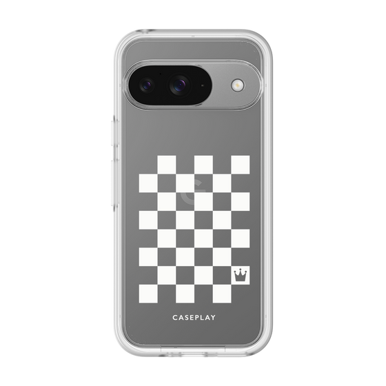 プレミアムパネル［ Racing checkered flag White - レーシングチェッカーフラッグ ホワイト ］