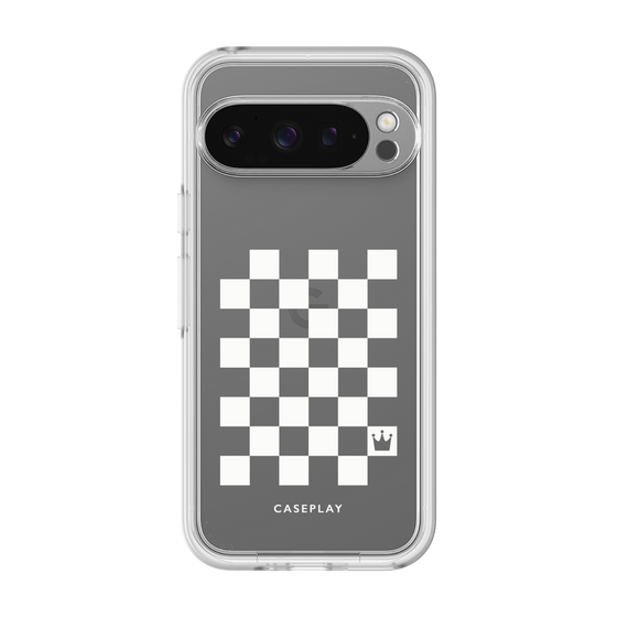 プレミアムパネル［ Racing checkered flag White - レーシングチェッカーフラッグ ホワイト ］