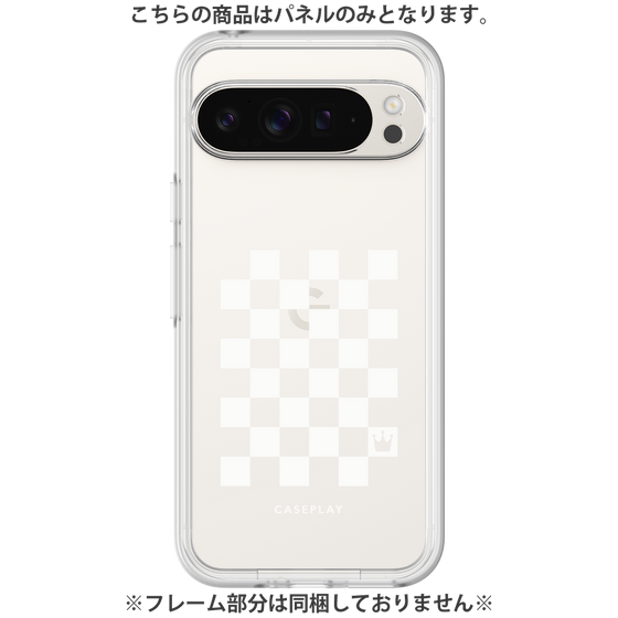 プレミアムパネル［ Racing checkered flag White - レーシングチェッカーフラッグ ホワイト ］