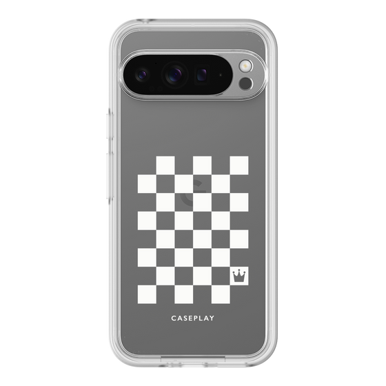 プレミアムパネル［ Racing checkered flag White - レーシングチェッカーフラッグ ホワイト ］