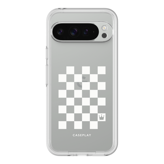 プレミアムパネル［ Racing checkered flag White - レーシングチェッカーフラッグ ホワイト ］
