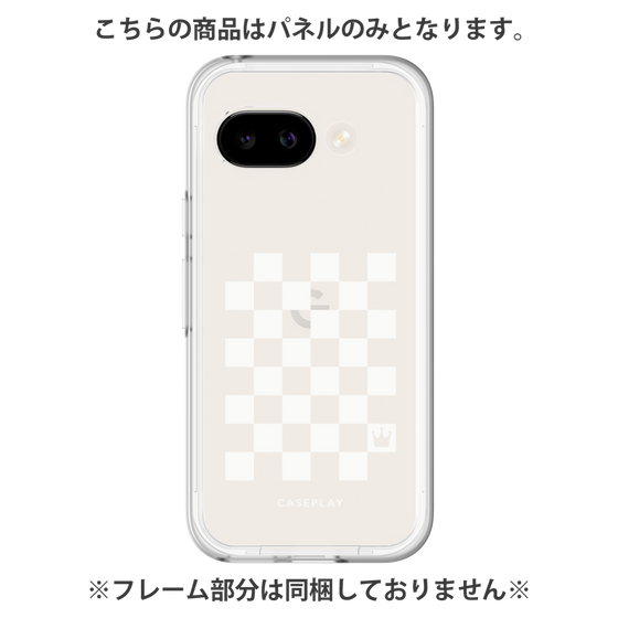 プレミアムパネル［ Racing checkered flag White - レーシングチェッカーフラッグ ホワイト ］
