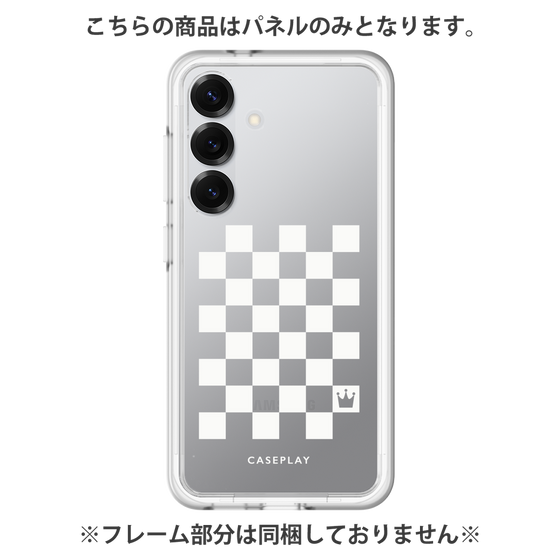 プレミアムパネル［ Racing checkered flag White - レーシングチェッカーフラッグ ホワイト ］