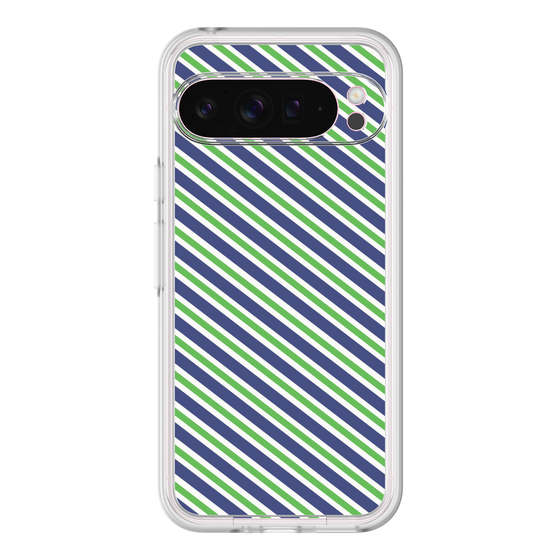 プレミアムパネル［ Small Stripe - Navy × Green ］