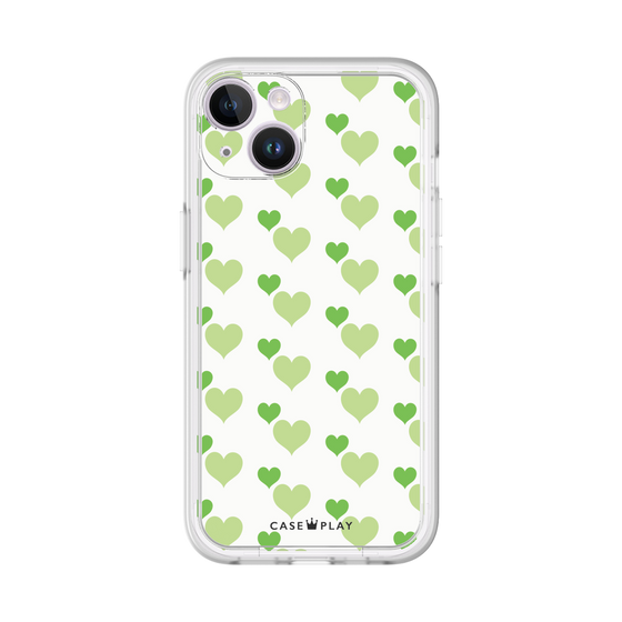 プレミアムパネル［ Stripe Hearts - Green ］