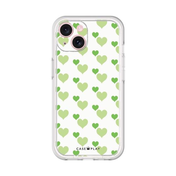 プレミアムパネル［ Stripe Hearts - Green ］