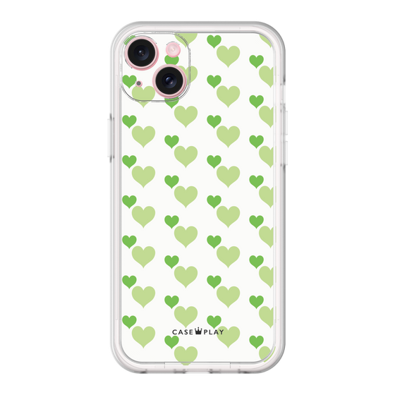 プレミアムパネル［ Stripe Hearts - Green ］