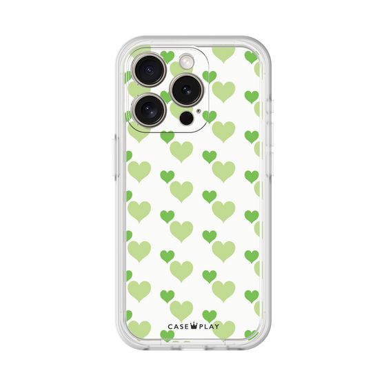 プレミアムパネル［ Stripe Hearts - Green ］