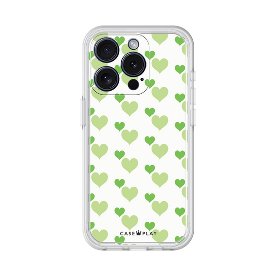 プレミアムパネル［ Stripe Hearts - Green ］