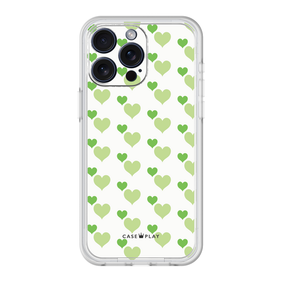 プレミアムパネル［ Stripe Hearts - Green ］