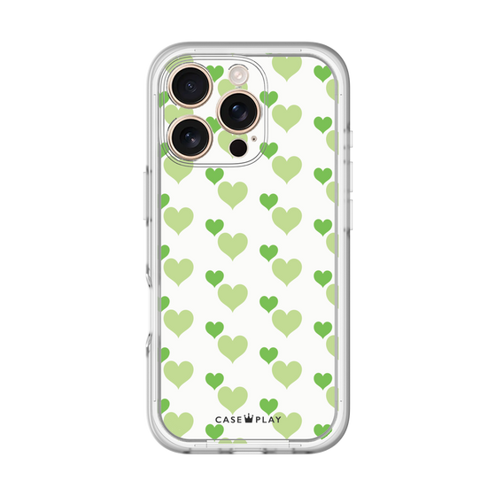 プレミアムパネル［ Stripe Hearts - Green ］