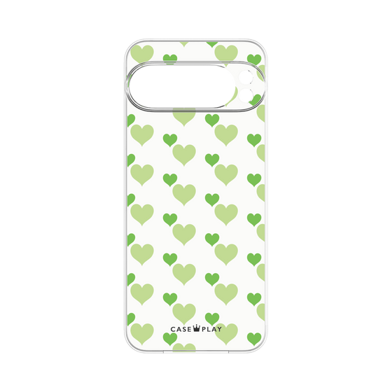 プレミアムパネル［ Stripe Hearts - Green ］