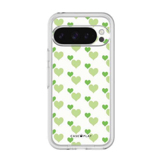 プレミアムパネル［ Stripe Hearts - Green ］