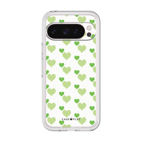 プレミアムパネル［ Stripe Hearts - Green ］