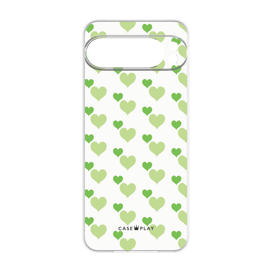 プレミアムパネル［ Stripe Hearts - Green ］