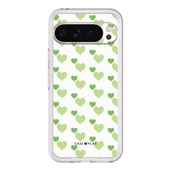 プレミアムパネル［ Stripe Hearts - Green ］