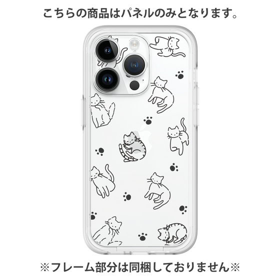 プレミアムパネル［ オリジナル - CASEPLAYネコ総柄 - black ］