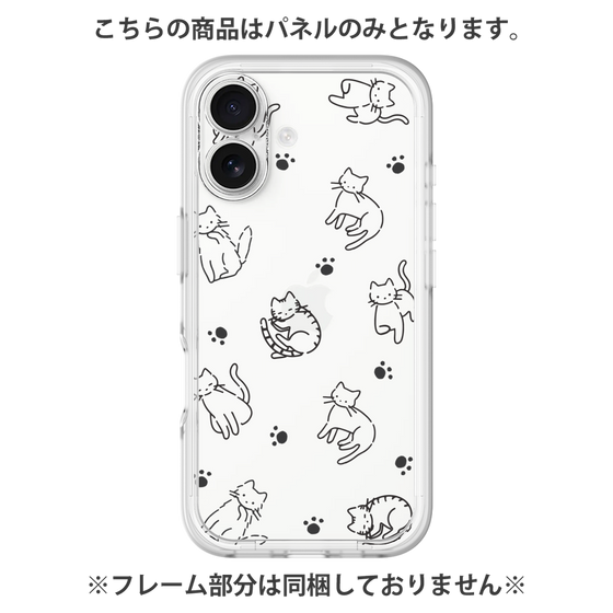 プレミアムパネル［ オリジナル - CASEPLAYネコ総柄 - black ］
