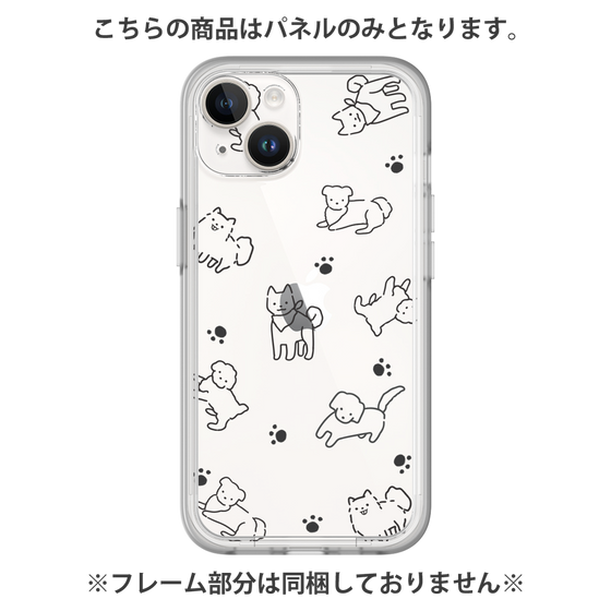 プレミアムパネル［ オリジナル - CASEPLAYイヌ総柄 - black ］