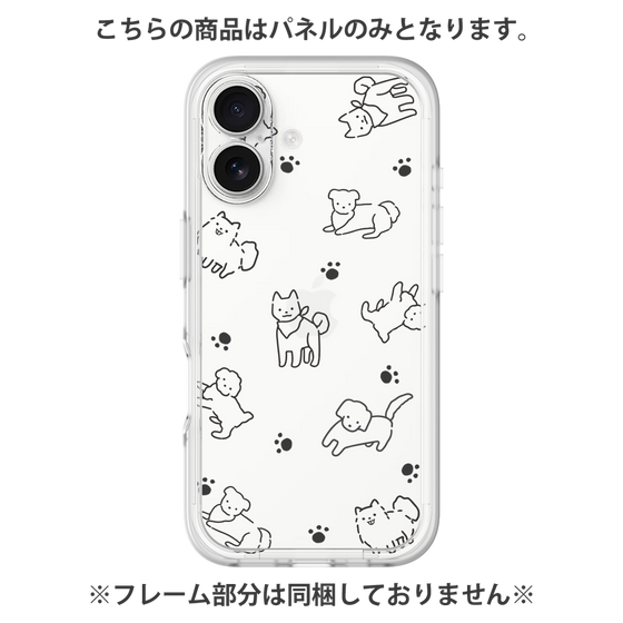 プレミアムパネル［ オリジナル - CASEPLAYイヌ総柄 - black ］